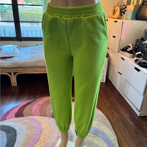 Lime green high rise joggers size M - Picture 1 of 6